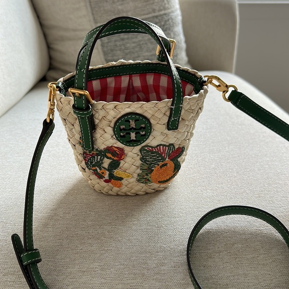 Tory Burch Emerson Embroidered Straw Bag - Picture 2 of 6